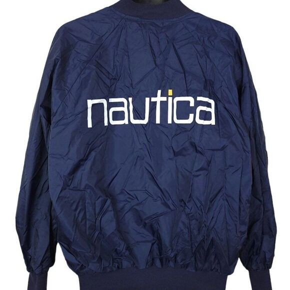 Vintage Other - Nautica Satin Bomber Jacket Vintage 90s Streetwear Spell Out Mens Size Large